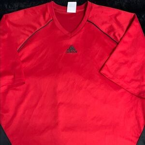 Adidas Red V-Neck T-Shirt